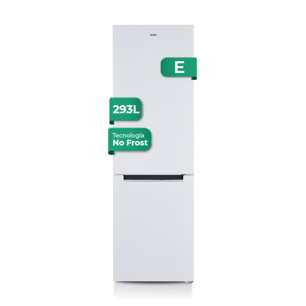 Svan Frigorífico Combi 2 Puertas Blanco SC185602ENF. Capacidad 293 Litros, No Frost, Multi AirFlow, Puerta Reversible, Bajo Nivel Sonoro, Eficiencia Energética Clase E