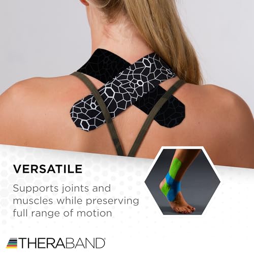 image for THERABAND Kinesiology Tape, Black/Black, 6 Rolls, with XactStretch Ind
