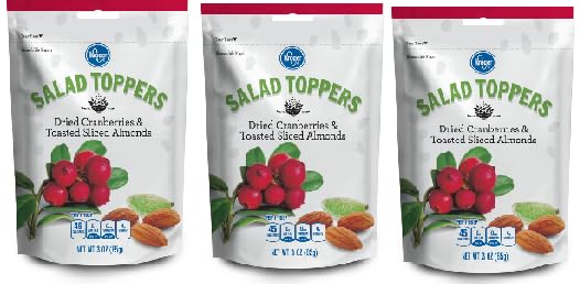 Toasted Sliced Almonds & Dried Cranberry Salad Toppers (3 bags, 3 oz. each)