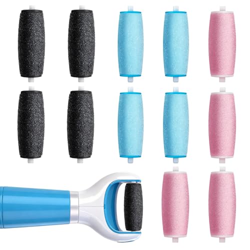 12 Pièces Rouleaux de Remplacement, Recharge Rapeuse Electrique pour Scholl, 1 Types de Rugosité Rouleaux Pieds pour Pedicure Piéd Electrique,Rape Piéds,Soins des...
