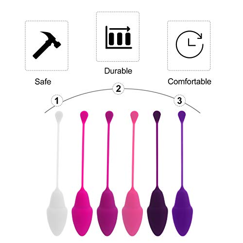 ExCEART 6 peças de exercício Kegel Pesos Bolas de Kegel pós-parto Reabilitação muscular Bola de enco