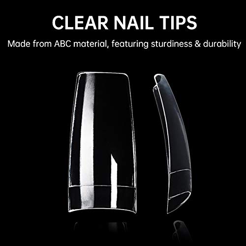 500 Stück Acryl Falsche Künstliche Nägel Tips Französisch Nageltips für Gelnägel mit Box für Frauen Mädchen (transparent… – Bild 4