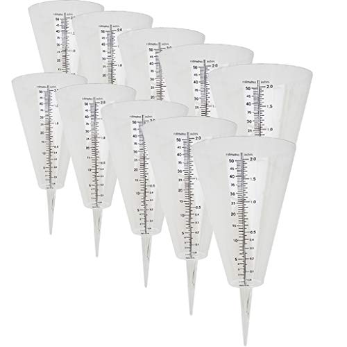 B Blesiya 10 Pieces Reliable & Accurate Rainfall Gauge Outdoor Rain Gauge for Yard, Garden & Farm