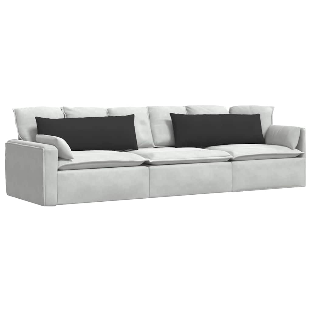 Coussins de canapé déhoussables et moelleux noirs 120 x 40 cm