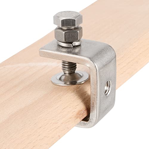 Joikit 6 Pack Stainless Steel C-Clamp Tiger Clamp, Heavy Duty G-Clamp With 1.18 Inch Wide Jaw Openings, Silver #TOP5