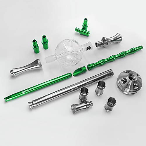 ORACLE HOOKAH® Edelstahl Shisha Set 4 Anschlüsse - mit Shisha Zubehör Kopf Schlauch Mundstück und Molassefänger (Shisha… – Bild 4