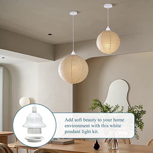 Pnliarn Industrial Pendant Light Kit,Vintage Pendant Light Cord White With 3.94Ft Cable,Diy Pendant Lights Fixtures,E26/E27 Adjustable Ceiling Hanging Cord For Kitchen Island/Cafe (No Bulb) #TOP5