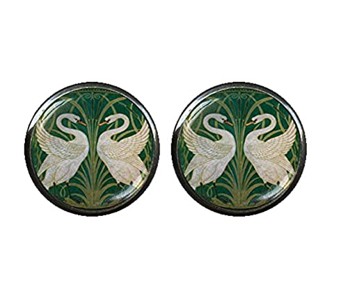  Gemelli Bloody Devil, gemelli a forma di cigno, gemelli vintage verdi, idee regalo in stile liberty, gemelli a cupola in vetro, accessori Art Nouveau