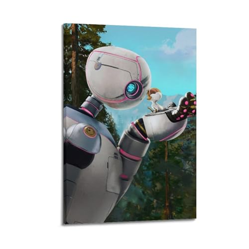 UHHYFVN Póster de personajes de anime Wild Robot para pared, pintura decorativa para dormitorio, 40 x 60 cm, estilo marco