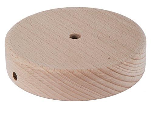 Image of B&P Lamp 8 Inch Diameter Disc Shaped Wooden Lamp Base, Unfinished