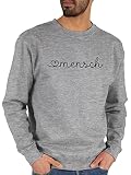Shirtracer Valentinstag Partner Präsente - Herzensmensch schwarz - M - Grau meliert - JH030 - Sweatshirt Pullover Herren und Damen