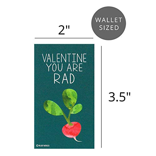 Nerdy Words Mini Vegetable Valentines (Wallet-Sized Cards with Tiny Envelopes) for Valentine\'s Day (Set of 24) - Thumbnail 3