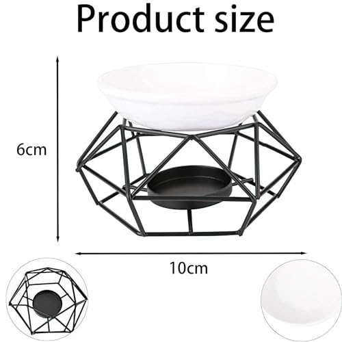 Wax Burner, Aromatic Oil Burner, Essence Oil Burner, Geometric Ceramic Essential Oil Candle Holder,Wax Melt Burner Warmer,Melter Fragrance Home Office Decoration For Creating Calming Ambiance To Home - Image 3