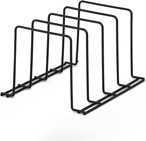Image of Craft Expertise Black 4-Slot Dish Drying Rack - Compact Iron Dish Rack with Drip Tray, Rustproof Countertop Organizer for Kitchen - Space-Saving Dish Holder & Drainer (9 x 8.5 x 7 Inches)