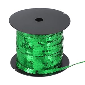 Sourcing Map Flaches Paillettenband Dunkelgrün 10 Meter