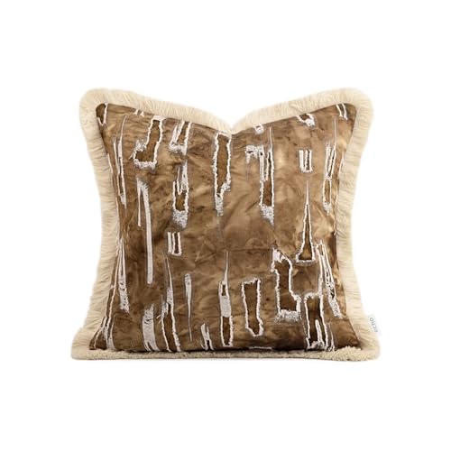Housse de coussin de canapé à franges pour canapé beige ou marron