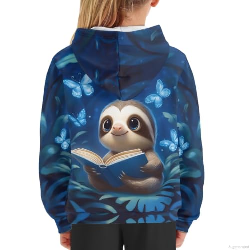 Image of WELLFLYHOM Boys Hooded Sweatshirts Hoodie Pullover Cool Graphic Crewneck Blouses Size 6-16