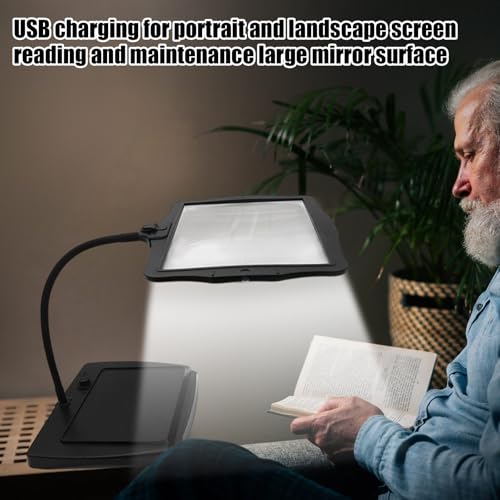 Loupe avec lumière et support rectangulaire rechargeable à 48 LED - 4