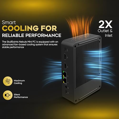 Image of SKULLSAINTS Nebula Mini PC & NAS Hybrid with 13th Gen N150, 12GB LPDDR5, Quad M.2 Slots (Up to 16TB), Dual 2.5G i226 LAN, WiFi 6, BT 5.2, USB3.2, HDMI 4K, Type-C PD
