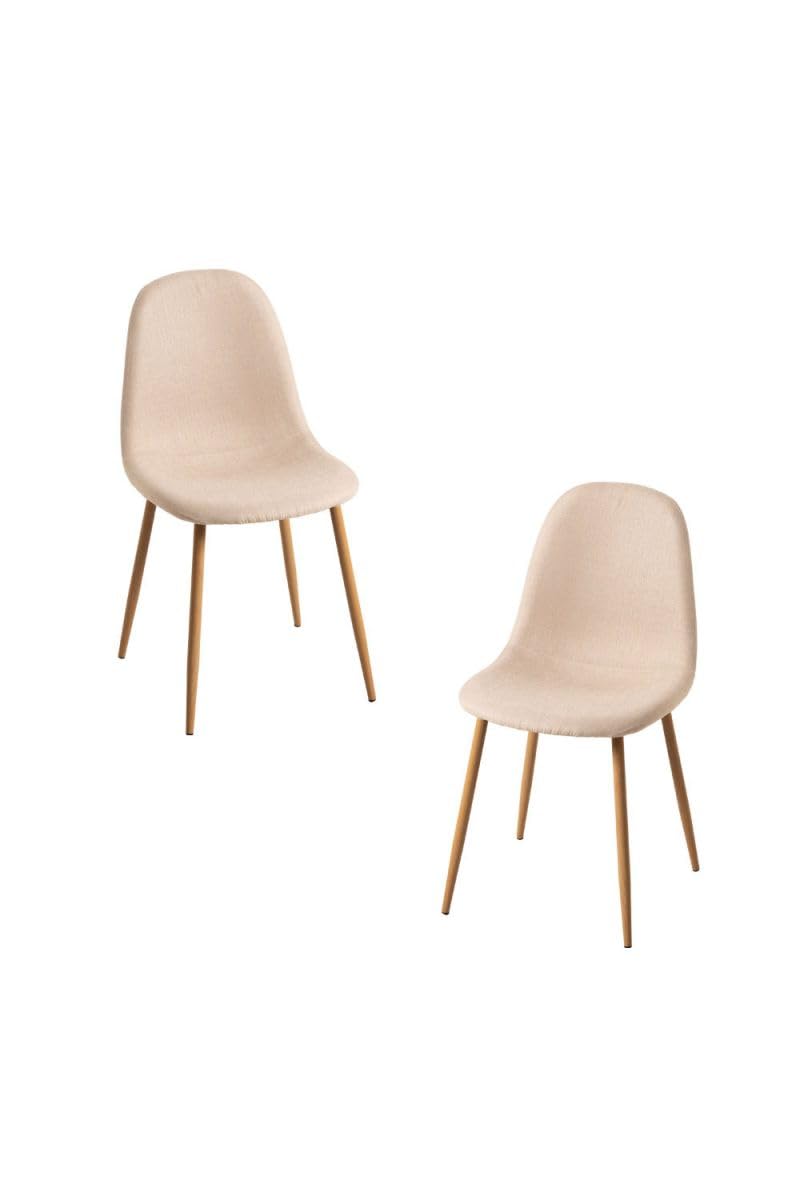 Regalos Miguel - Packs Sillas Comedor - Pack 2 Sillas Teok Tela - Beige