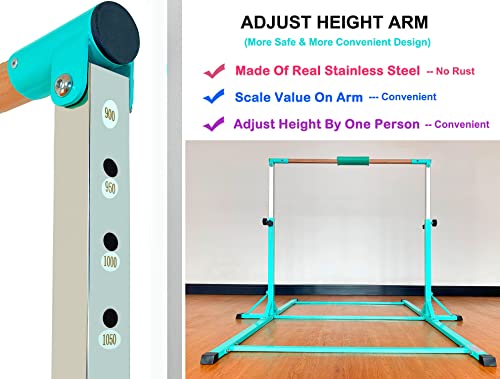 Marfula Adjustable Gymnastics Bar With Mat 6 Ft Base Kip Bar With Mat Gymnastics Horizontal Bar With Mat Gymnastics Training Bar Equipment With Mat For Kids And Gymnast Exercise Home And Gym Club Use #TOP3