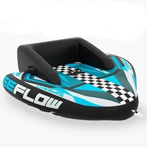 SereneLife Heavy-Duty Inflatable Towable Booster Tube – Water Tube Boating Float Tow Raft, Watersports Inflatable Pull Boats/Tubes/Towables w/Foam Seats, PVC Bladder, Handles