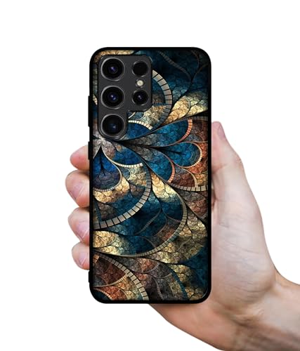 Image of Fractional Pattern Design Premium 2D Printed Metal Back Case Cover for Samsung Galaxy S23 Ultra 5G