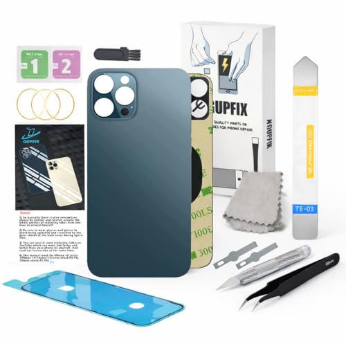 GUPFIX Back Glass Replacement for iPhone 12 Pro Max with Repir Tools