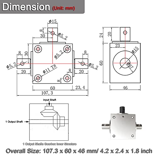 Image of 1:1 Right Angle Tapered Bevel Gearbox 1.5 Module 20 Teeth 90 Angle Drive Steering Gear Device Simple Mechanical DIY Module with 15mm Shaft
