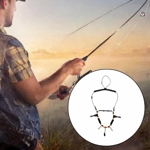 Porta herramientas de pesca mosca tipo collar lanyard de madera ajustable antideslizante 5