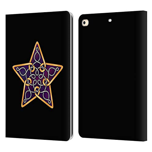 Nœud celtique étoiles étui portefeuille en cuir pour tablette Apple iPad 9.7 2018