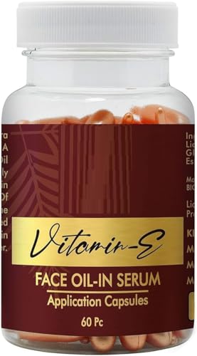 DK Vitamin E Oil & Aloe Vera Oil in Serum for Face Soft-Gel Facial Application Capsule (60 Capsules Pack of 2) (Orange)
