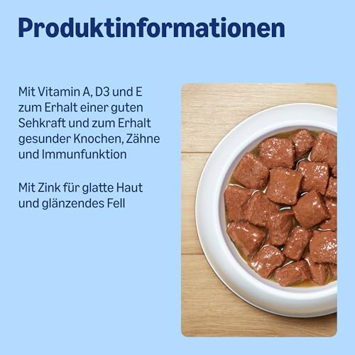 by Amazon Hundefutter, nass, Dose, Stücke mit Rind in Sauce, 6 x 1,24 kg