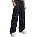 Mens Irregular Streetwear Loose Jeans Hip Hop Stacked Baggy Jeans Fashion Wide Leg Skater Denim Pants (Black,5X-Large)