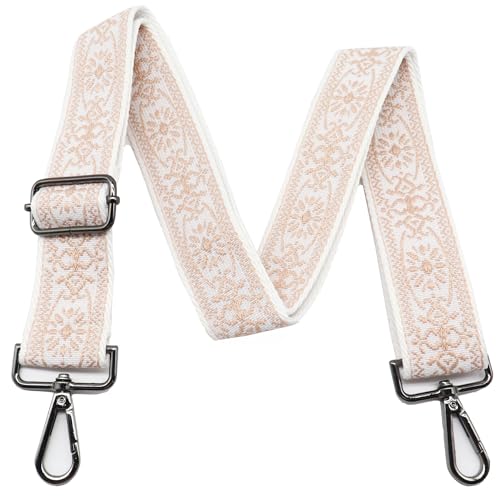 Image of LEMEDE Purse Strap Adjustable Replacement Crossbody Bag Strap Retro Jacquard Embroidery Shoulder Straps for Canvas Bag