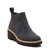 TOMS Women's Maude Wedge Boot, Leather Upper, OrthoLite Insole, Side Zip, Lightweight