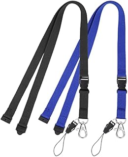 2 pcs Office Lanyard, Nylon Neck Strap Lanyards for Keys ID Neck Strap Lanyard with Detachable Buckle for Card Keys Badge Holder