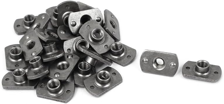 Generic M6 Carbon Steel Slab Base T-Shaped 2 Projection Weld Nuts 25 Pcs - (Color: Picture)