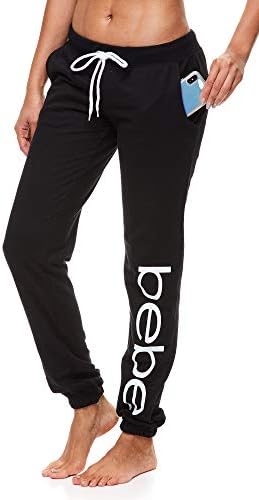 bebe Womens Sweatpants French Terry Jogger Lounge Sleep Pajamas