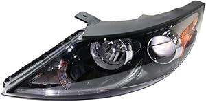 Evan Fischer Headlight Assembly Compatible with 2013-2016 Kia Sportage Halogen with LED Accent Light CAPA Driver Side