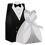 Color Zebra Wedding Favor Dress & Tuxedo Bride Candy Favor Box, Creative Dress Candy Gift Box for Br