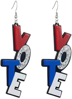 American Vote Earrings Election Earrings Letter for Poll Workers Patriots 4th of July Independence Day Earring
