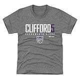 500 LEVEL Nique Clifford Sacramento Kings Elite Youth Shirt (Tri Gray, 10-12Y Large)