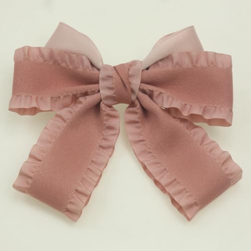 Laço rosa grande de 12 cm para meninas, laço grande, presilha francesa para presente - 1 peça