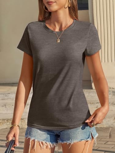 Image of UNCLECAT Womens Short Sleeve Tops Summer Basic T Shirts Casual Crewneck Tee