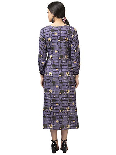 Image of Selvia Women's Crepe Fit and Flare Knee-Length Casual Dress