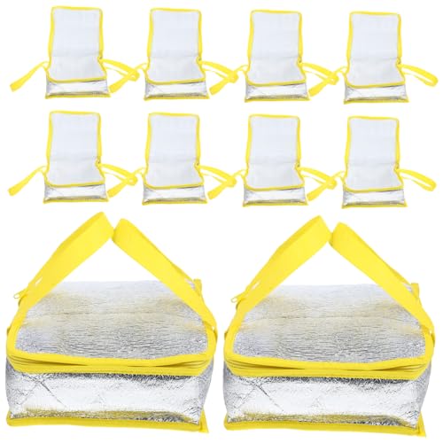 CIYODO 10Pcs Insulated Pizza Bags Thermal Cooler Bags for Hot Cold Food Transport Reusable Insulated Shipping