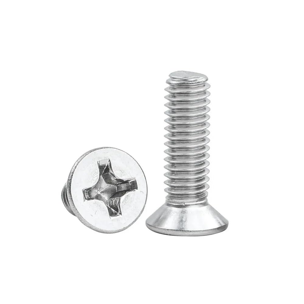 Metalowe śruby 100 szt. śrub M4 M5 304 ze stali nierdzewnej YB819 z łbem stożkowym i gniazdem krzyżowym(35mm,100pcs M5)