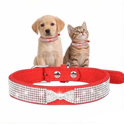 Collar de perro pequeño antitirones suave con diamantes de imitación 2
