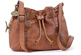 Catwalk Collection Handbags - Borsa Tracolla Media Donna in Pelle - Borsa a Secchiello con...